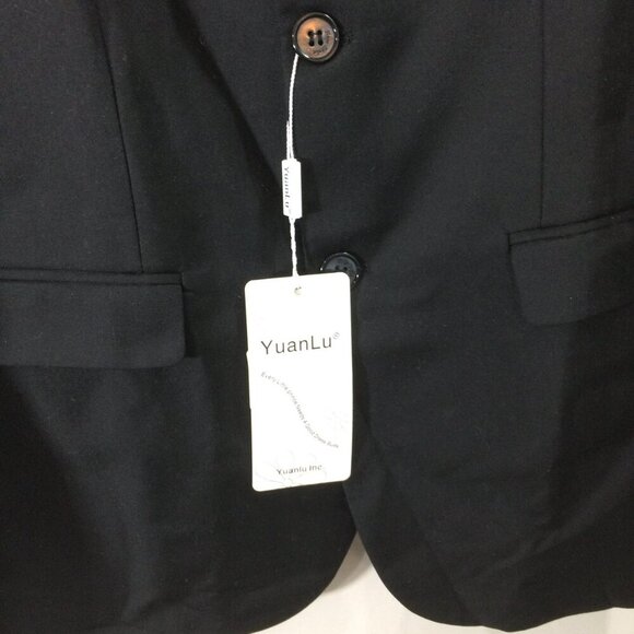 NEW Yuan Lu Boys Suit Jacket Black NWT 2 Button 2 Vent Polyester Blend Size 14 - Picture 4 of 4